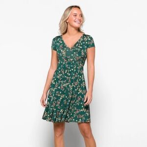 Kaileigh Green Floral Wrap Sundress - M